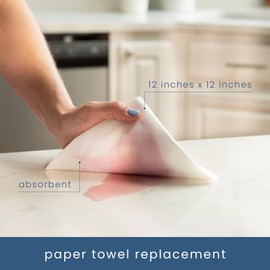 S&T INC. 30 Pack Reusable Paper Towels with Box, Non Woven Towels for Home, Microfiber Towels for Cars, Cleaning Rags, White, 12 Inches x 12 Inches, 30 Count