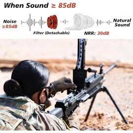 Ear Protection for Gun Ranges - Earplugs for Shooting Ranges with Advanced Filter Technology, Hearing Protection for Shooters, Shooting Ear Protection, 1 Pair (Red)