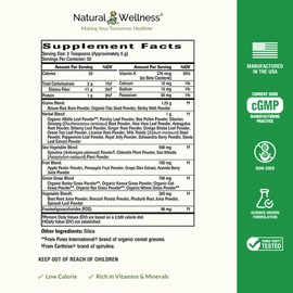 Natural Wellness Superfood Greens Complex – Supports Liver Detox, Immune Health, and Energy – Antioxidant-Rich Blend of Greens, Vegetables & Herbs – 50 Servings, 50-Day Supply