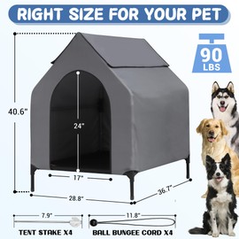 FAMIGRO 36" Dog House Outdoor for Medium Large Dogs Elevated Dog Shelter