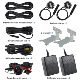 BlueDex Universal Blind Spot Monitoring Assistant DC12V Car Lane Changing Warning 24Ghz Millimeter Wave Sensor Detection System