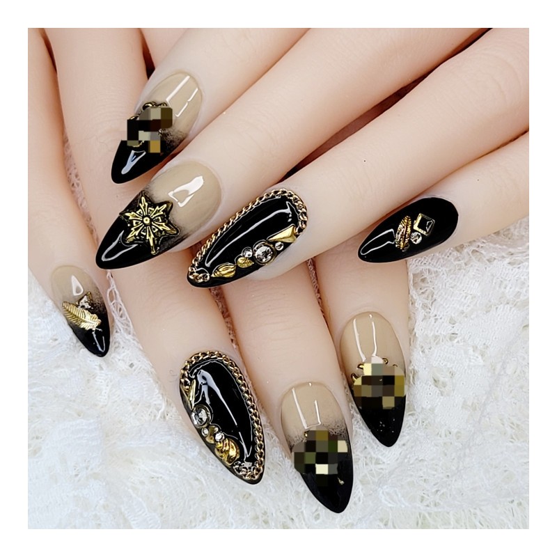 Hip chrome handmade nail tips - Stiletto M / 힙한