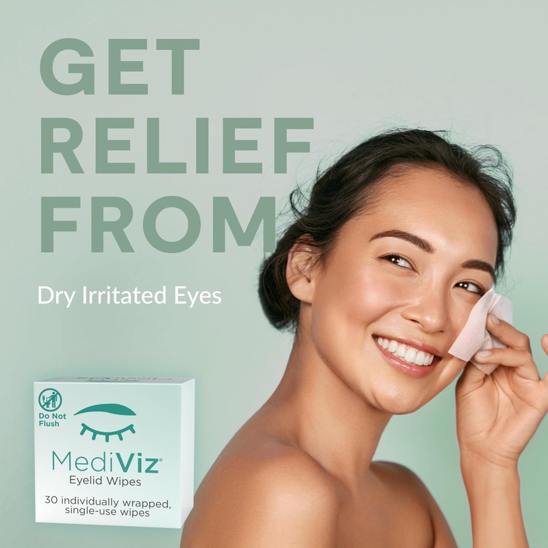 Eyelid Cleanser Wipes - 30 Single-Use Towelettes - Gentle, Hypoallergenic