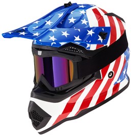 VCOROS Youth Kids Dirt Bike Helmets Motocross Street Offroad BMX MX ATV Dirtbike Motorcycle Helmet VS-905 with Goggles Gloves DOT Approved(Glory Stars,S)
