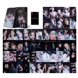 QOCUILC Black Pink, Korean Female Star BP Photocards, K-Pop Trading Cards, Album with Postcard Box for Fans Kpop Merchandise Gift Set (Pink Venom)