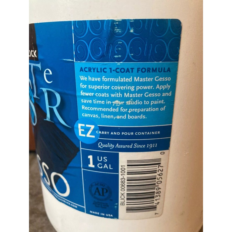 Blick Master Gesso, Easy Pour Handle, White 1 gallon
