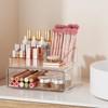 DOADW Bathroom Counter Organizer Clear - 2Pcs Stackable Makeup Countertop