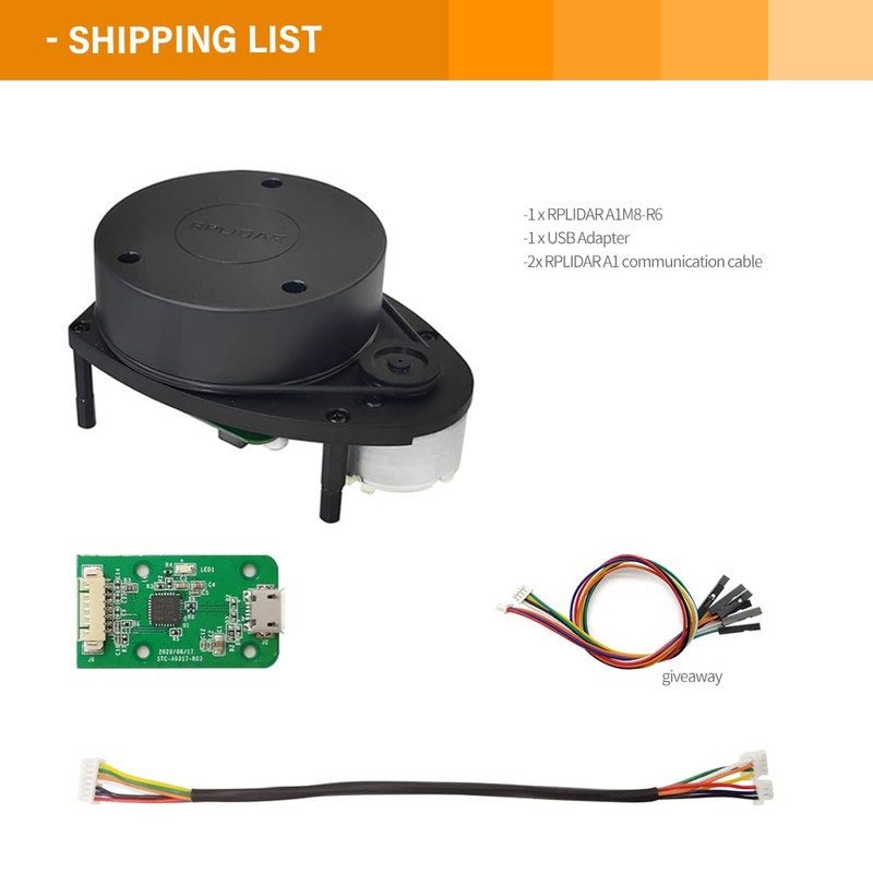 Slamtec RPLIDAR A1M8 2D 360 Degree 12 Meters Scanning Radius