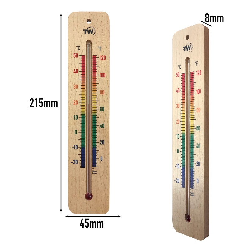 Indoor Wood Thermometer Traditional Room Temperature Thermometer 215mm Ideal for