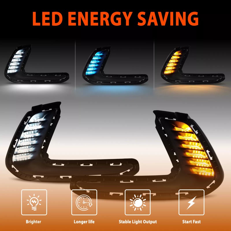 WenQi For 2016-2018 Hyundai Elantra LED DRL Turn Signal Night