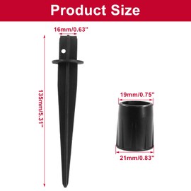 Biaungdo 6 Pack Metal Stakes, 5.3 Inch Solar Light Replacement Stakes, Black Outdoor Ground Stake for Yard Landscape Garden Pathway Patio Lamps Pole