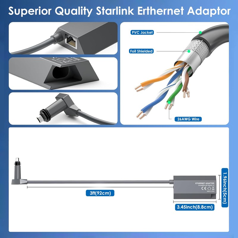 SEMTION Starlink Ethernet Adapter for Starlink Standard Actuated Gen 2
