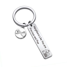 TzrNhm Blossom New Neighbor Welcome Keychain, Housewarming Keepsake for Homeowners, Friendship Jewelry for Neighborhood Friends, Moving-In or Farewell Celebrations, Stainless Steel Accessory