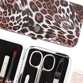 3 Swords Germany - brand quality 7 piece manicure pedicure grooming kit set for professional finger & toe nail care scissors clipper fashion leather case in gift box, Made by 3 Swords (6707)