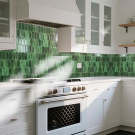 Art3d 10-Sheet Heavy-Duty Peel and Stick Backsplash, Self-Adhesive Vinyl Wall Tiles for Kitchen Countertop Bathroom, Green