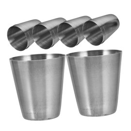 LIFKOME 10pcs Portable Stainless Steel Wine Cups Outdoor Drinkware for Camping Barbecue and Parties Silver