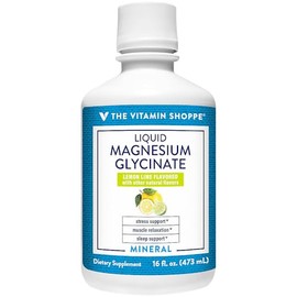 The Vitamin Shoppe Brand Liquid Magnesium Glycinate, 120 mg Magnesium Per Serving, Stress Support, Muscle Relaxation & Sleep Support, Trace Minerals, 
