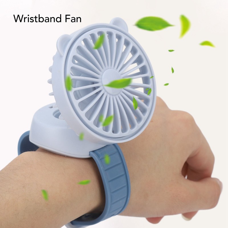 Protable Watch Fan with Adjustable Wristband Children Cartoon Electric Fan