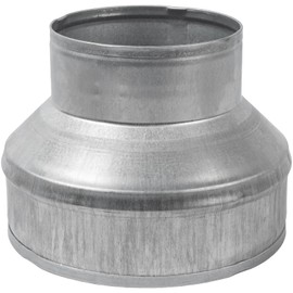 6" to 4" Inch Galvanized Steel Round Duct Reducer - Pipe Fitting Increaser Reducer - Drain, Waste and Vent Conduit Transition Adapter - Metal Tube Reducing Coupling