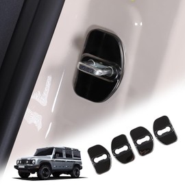 Tumukiw 4PCS Car Door Latch Cover Car Door Lock Latches Cover Protector Compatible with Ineos Grenadier 2020-2024 Stainless Steel Door Latch Cover Striker Interior Accessories (Black)