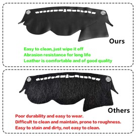 SecosAutoparts Black line Leather Dashboard Dash Cover Pretector Mat Compatible with Hyundai Sonata 2011 2012 2013 2014