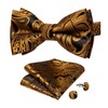 DiBanGu Bow Ties for Men Black Gold Paisley Pre-Tied Bowtie