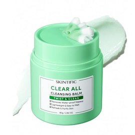SKINTIFIC Clear All Bálsamo Desmaquillante en Barra 80g - Twist & Clean, Limpiador Facial Profundo, Remueve Maquillaje Waterproof, Textura Ligera y Po