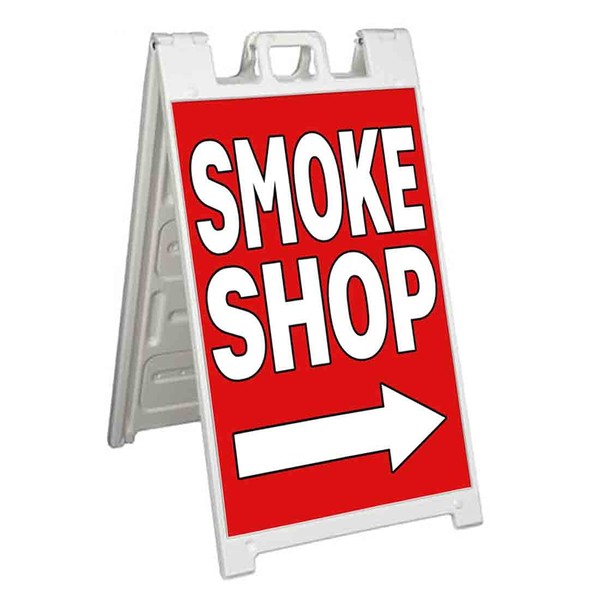 Smoke Shop Right Arrow (24" X 36") Standard A-Frame Signicade,