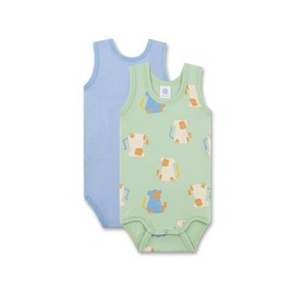 Sanetta Bodysuit (Double Pack) Green & Blue | High Quality and Sustainable Bodysuit for Boys Made of Organic Cotton Contents: Set of 2 Baby Bodysuit, Green