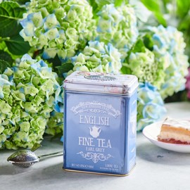 New English Teas Floral Tea Tin containing 125g loose-leaf Earl Grey tea