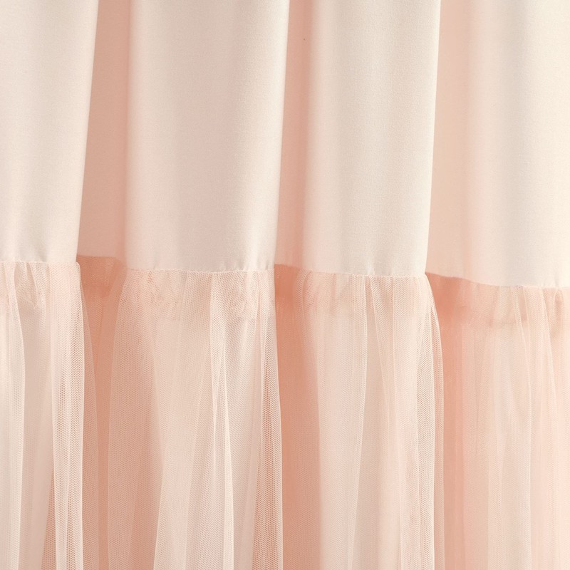 Lush Decor Tulle Skirt Solid Window Curtain Panel Pair, 84"