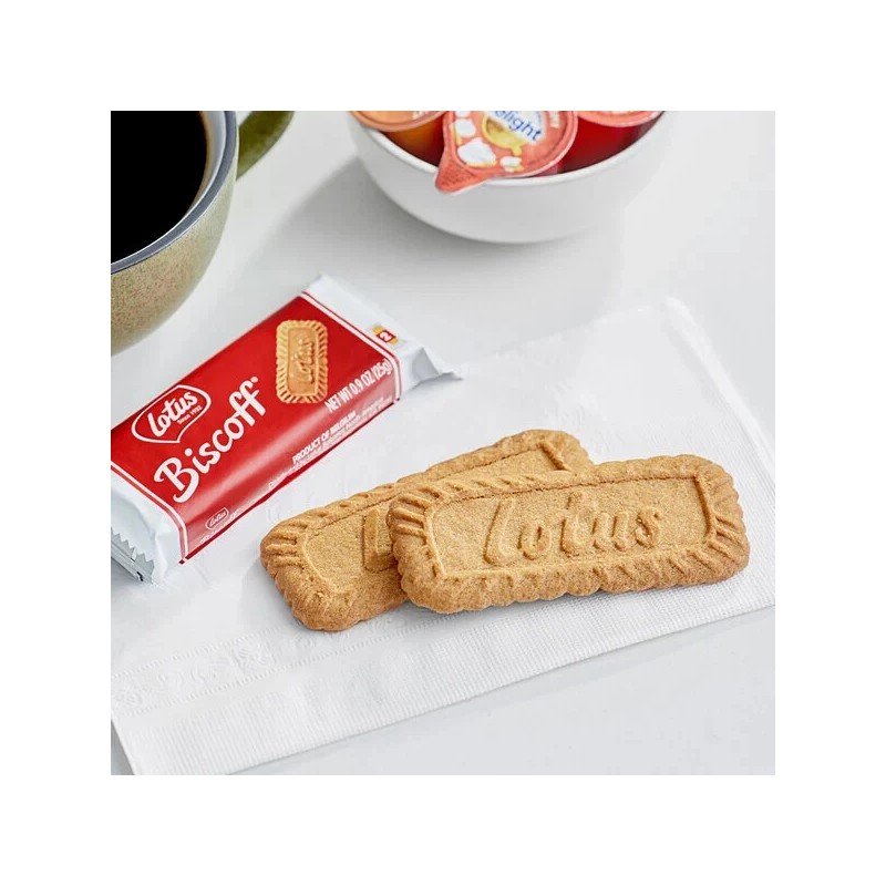 Lotus Biscoff 2-Count Individually Wrapped Cookie Pack - 120/Case -