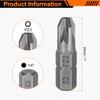 HARFINGTON 2pcs PZ3 Screwdriver Bit 1/4" Hex Shank 25mm/1" Length