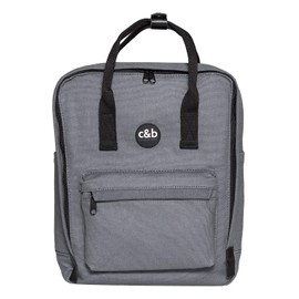 cecilia&bens Canvas Backpack Women Men School Backpack Notebook up to 14 Inches and A4 Blocks, gray