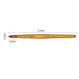 Kolinsky Acrylic Nail Brush Golded Solid Wood Handle Professional Manicure Brushes for Powder Nail Acrylic Application - Salon & DIY Nail Art Essentials - Size 14, 1.0 Count