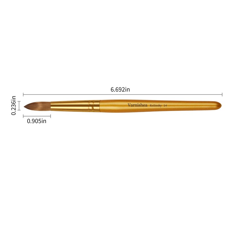 Kolinsky Acrylic Nail Brush Golded Solid Wood Handle Professional Manicure