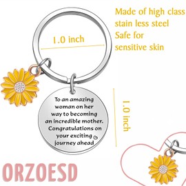 ORZOESD Mother To Be Keychain Pregnant Friend Gift For Women New Mommy Jewelry First Time Mom Gift Expectant Mother Keychain Baby Announcement Keychain For Mom To Be Jewelry