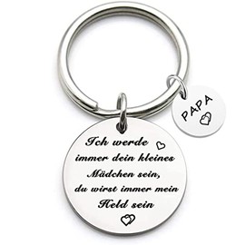 Papa Gift Ich werde immer dein kleines Mädchen sein, du wirst immer mein Held sein Keyring Best Papa Ever Jewellery Father's Day Gift Birthday Gift from Daughter to Dad