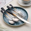 DINYWOW 20-Pieces Black gold Silverware Sets for 4,Black gold Handle
