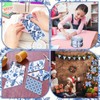 Hosuly 40 Pcs Chinoiserie Fabric Blue and White Jelly Fabric