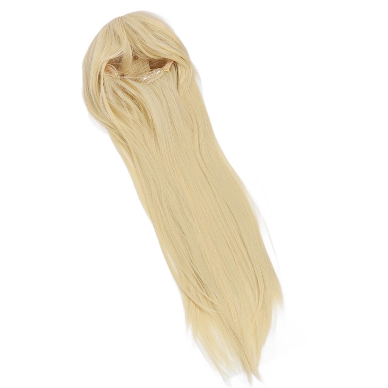 Women Long Blonde Wig with Bangs Synthetic Secure Fit Heat