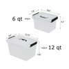 Yubine Clear Plastic Bin, Latching Box with Lid, Handls (12