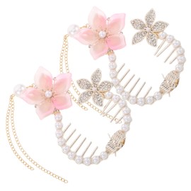 TOVINANNA 2pcs Vintage Flower Hair Claw Clips with Tassel Comfortable Bun and Ponytail Holders for Women for Weddings and Birthdays Secure Grip for Active Styling