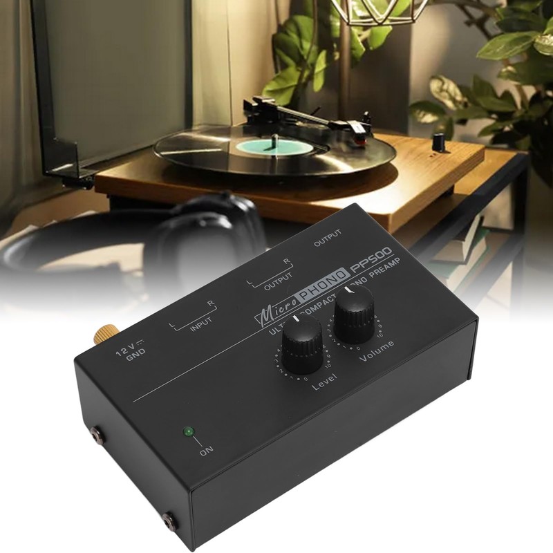 Phono Preamp, 100‑240V RIAA Equalization Phonograph Preamp Ultra-Low Noise Record
