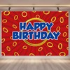 Tingjoo Cartoon Birthday Backdrop Photography Blue with Gold Ring Print