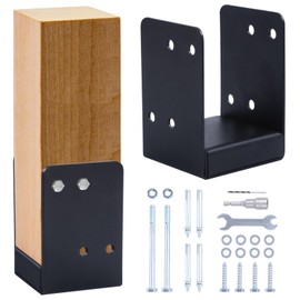 4Pcs 4"x4" Stainless Steel Post Base,Post Anchor Bracket, Concrete Support Anchor Base Wood Post for Deck Railing, Fences, Mailboxes, Pavilions,Deck Porches Inner Size:3.5"x3.5" (4, 4"x 4")