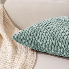 Ci & Ci Set of 4 Boho Decorative Cushion Covers, 40 x 40 cm, Aqua Cushion, Sofa Cushion, Decorative Cushion, Fluffy Cushion Covers for Sofa, Couch