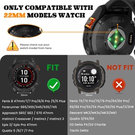 Anpzband Braided Bands for Garmin Fenix 8 47mm/7/7 Pro/6/6 Pro/5/5 Plus - 22mm Quickfit Magnetic Replacement Strap for Forerunner 965/955/945/Approach S70 47mm/S62/S60/Quatix 7 Smartwatch