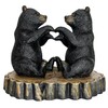 Two Black Bears Heart Hands Figurine – 6” Wide Whimsical