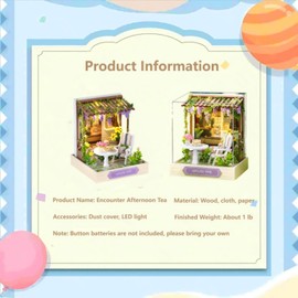 OZJAY DIY Miniature House Kit with Dust Proof Cover, 1:24 Scale Creative Room Mini DIY Wooden Dollhouse Miniature Kit for Adults Teen(Leisure Time)